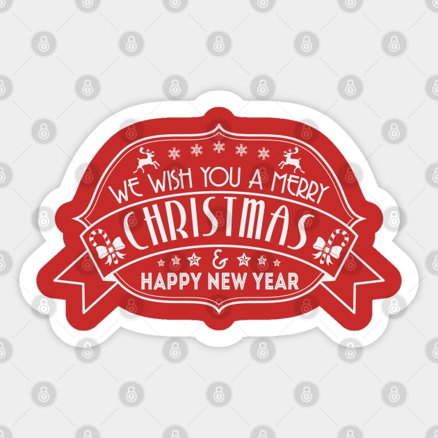 We Wish You A Merry Christmas And Happy New Year Sticker by Brooke Rae's